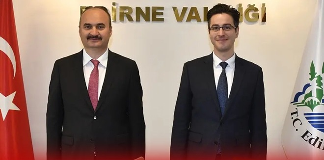 BULGARİSTAN KÜLTÜR BAKANI ATANASOV, EDİRNE VALİSİ CANALP'İ ZİYARET ETTİ