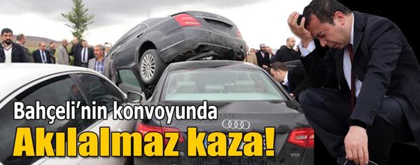 Bahçeli'nin Konvoyunda Akılalmaz Kaza! Şoke Eden Görüntü!