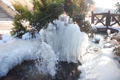 Edirne ve Kırklareli'nde Süs Havuzları  Buz Tuttu