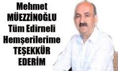 Tüm Edirneli Hemşerilerime TEŞEKKÜR