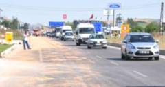 Edirne'de Kara Yolu Buğdayla Kaplandı